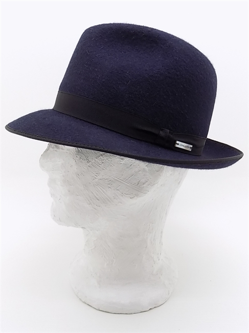 CAPPELLO IN FELTRO DI CASHMERE BLU-en