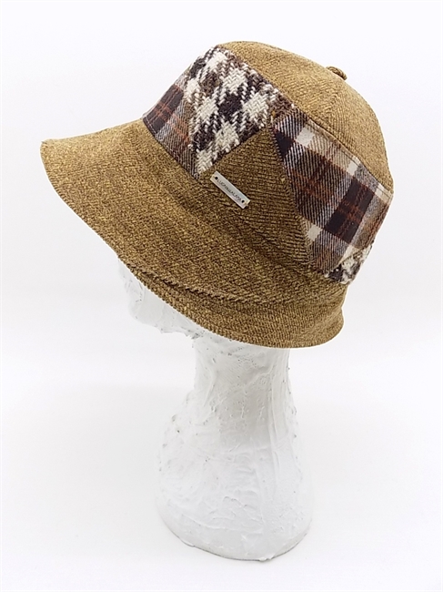 CLOCHE TESSUTO PATCHWORK E VELLUTO BEIGE