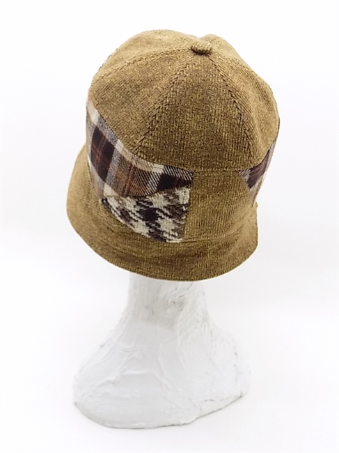 CLOCHE TESSUTO PATCHWORK E VELLUTO BEIGE