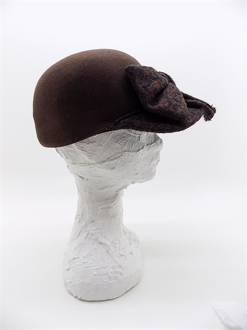 CAP FELTRO DI LANA E TWEED MARRONE-en