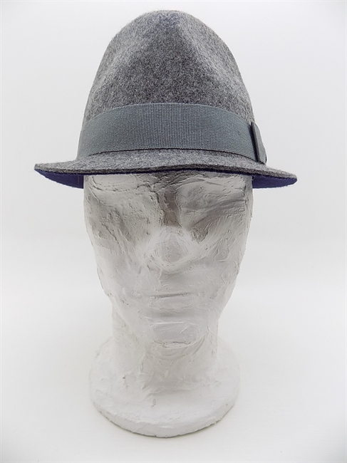 TRILBY FELTRO LANA ALA PICCOLA GRIGIO/BLU-en