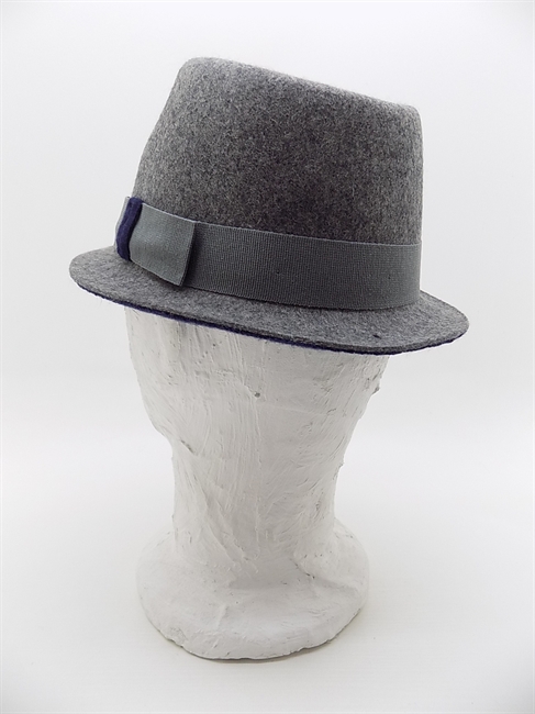 TRILBY FELTRO LANA ALA PICCOLA GRIGIO/BLU-en