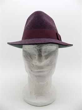 TRILBY FELTRO LANA TESA MEDIA BORDEAUX/VERDE